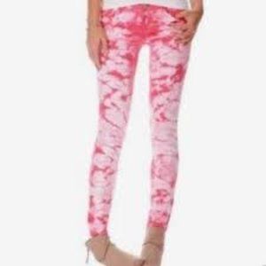 "AEROPOSTALE" FUCHSIA TIE DYE ASHLEY ULTRA SKINNY BARBIE JR JEANS SIZE: 3/4 NWOT